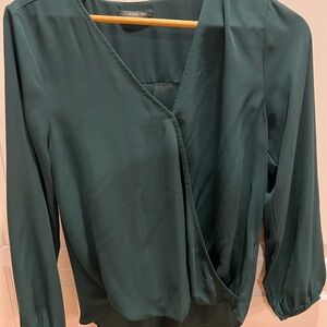 Dark Green Women's Wrap Top